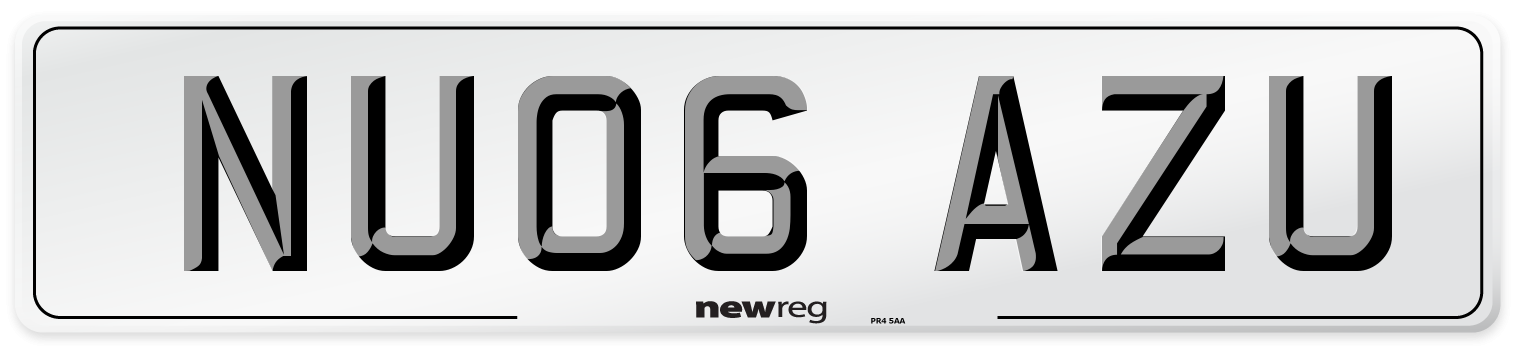 NU06 AZU Number Plate from New Reg
